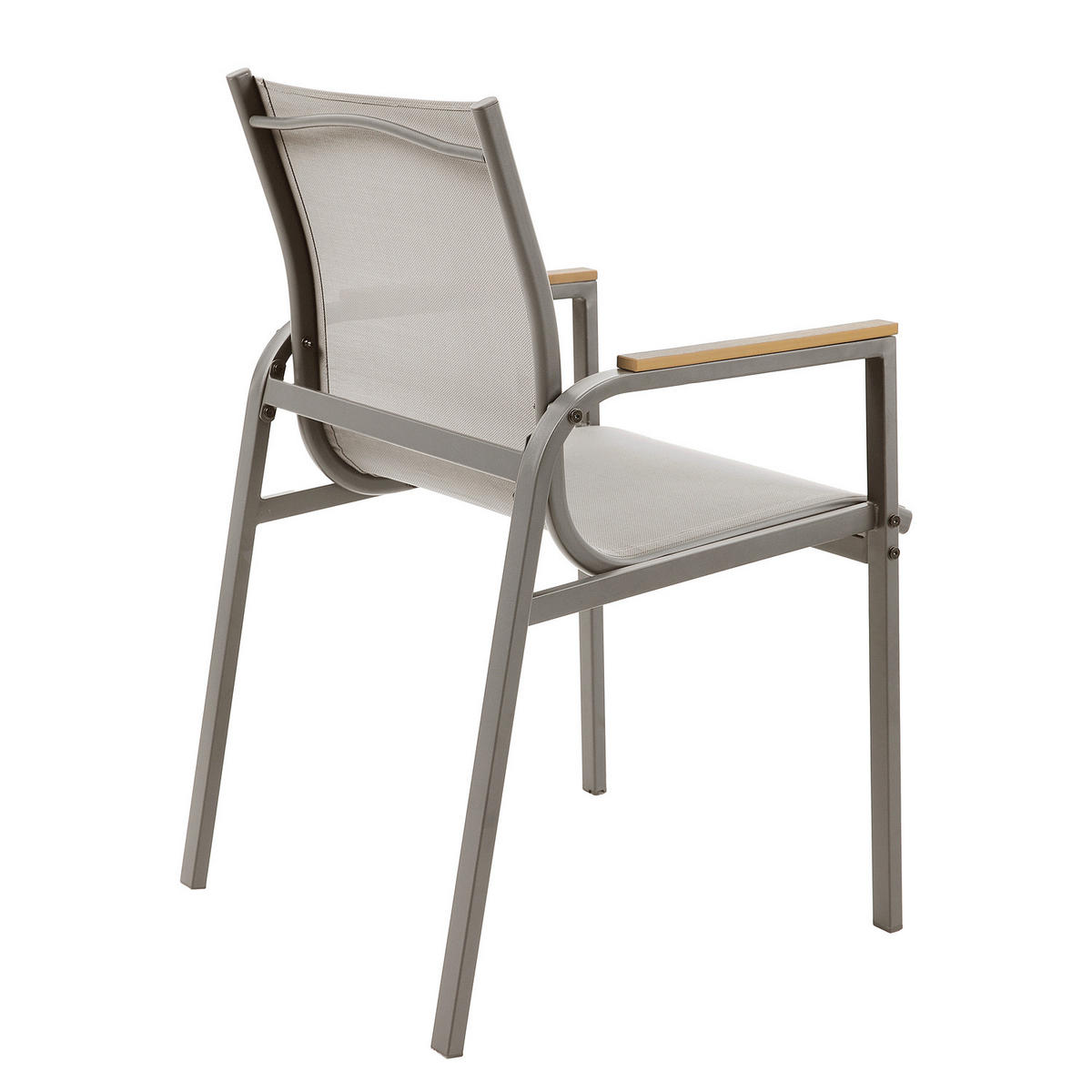 GARTENSTUHL - 2er-Set - Stahl / Olefin - Taupe, Textil/Metall (57/91/64cm) - home24