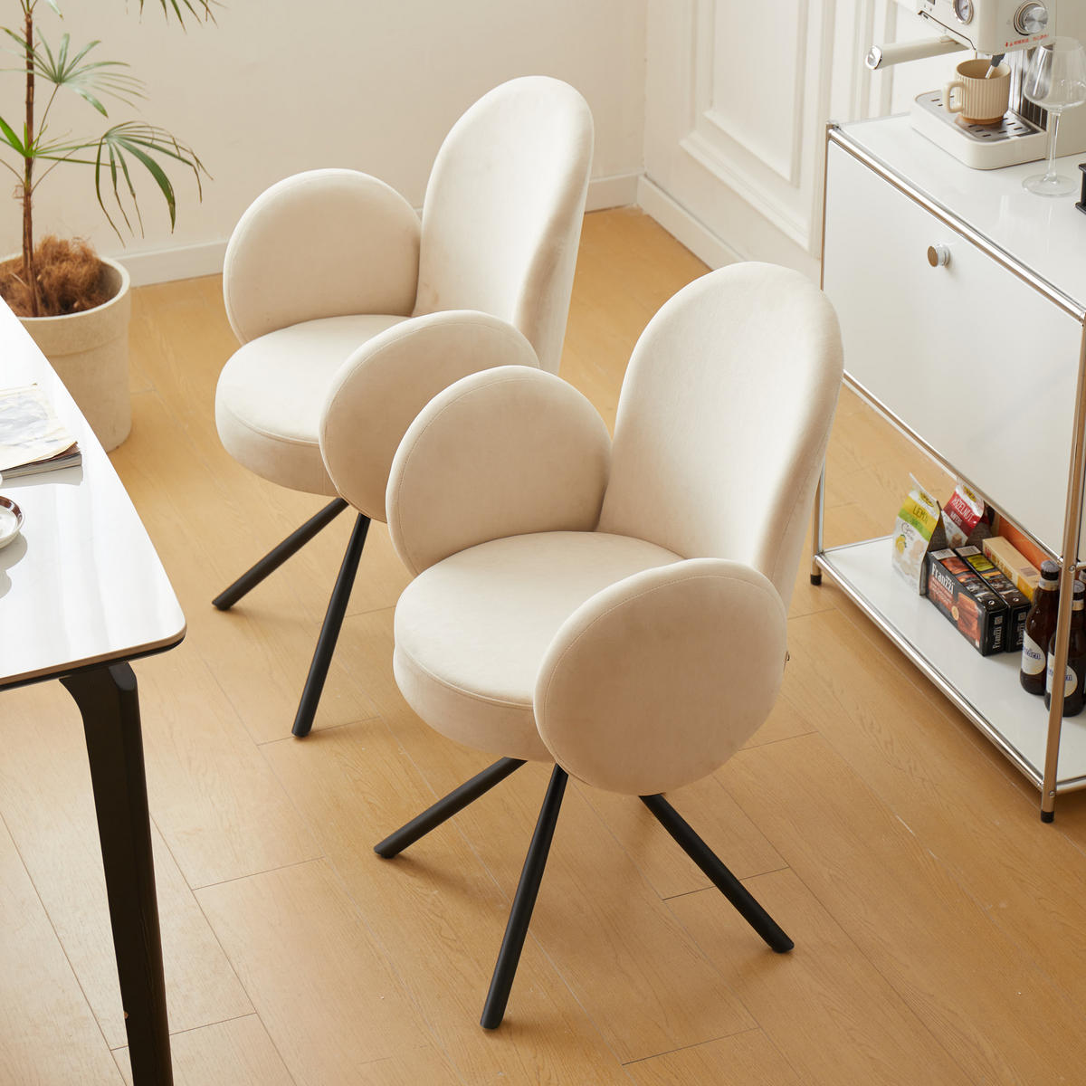 STUHL 2er-Set Kord Beige - Beige, Holz (65/89/60cm) - Nordlys