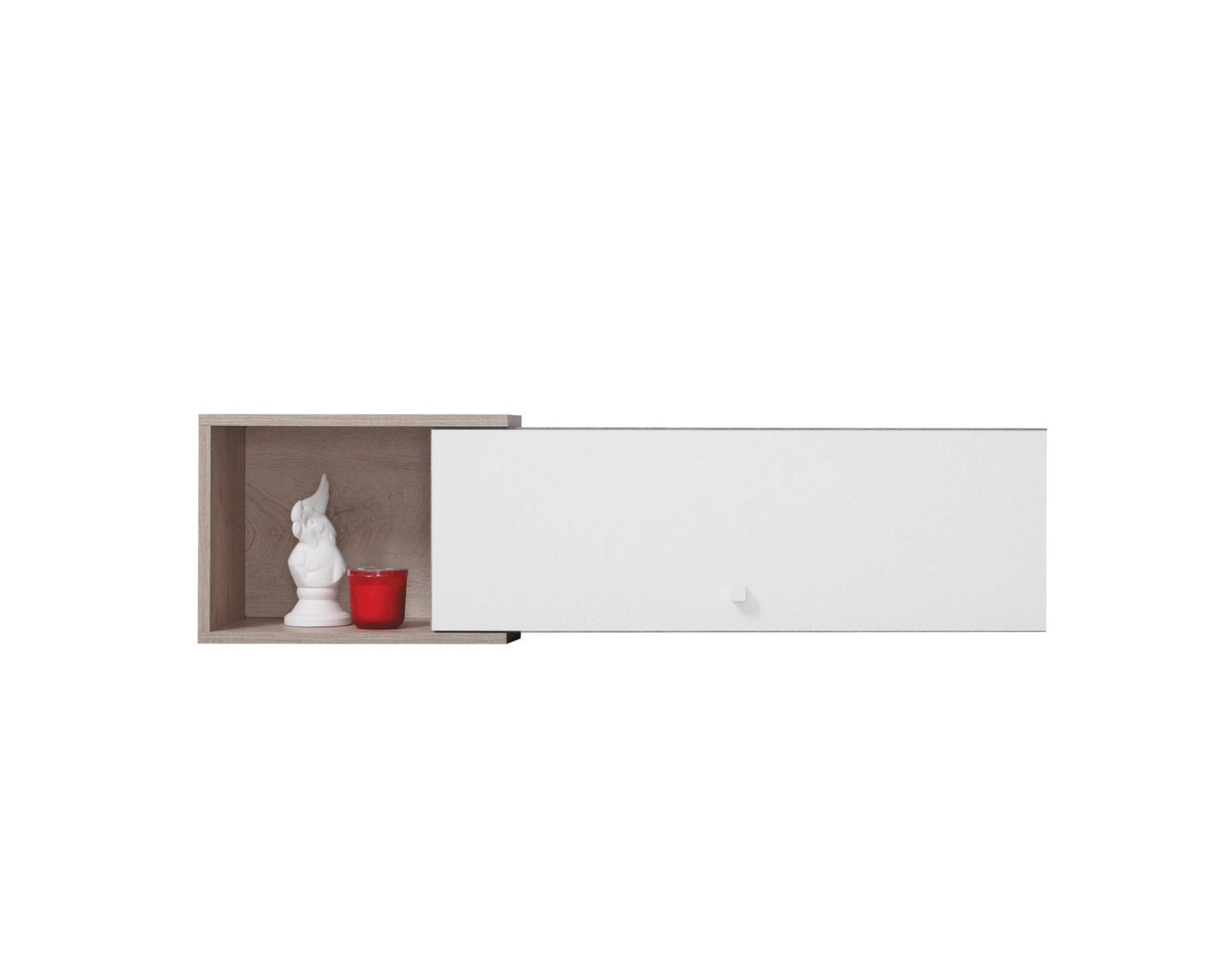 Deine Möbel 24 Kinder-Wandregal Grau, Weiß, Sonoma Eiche 110x30x25 cm