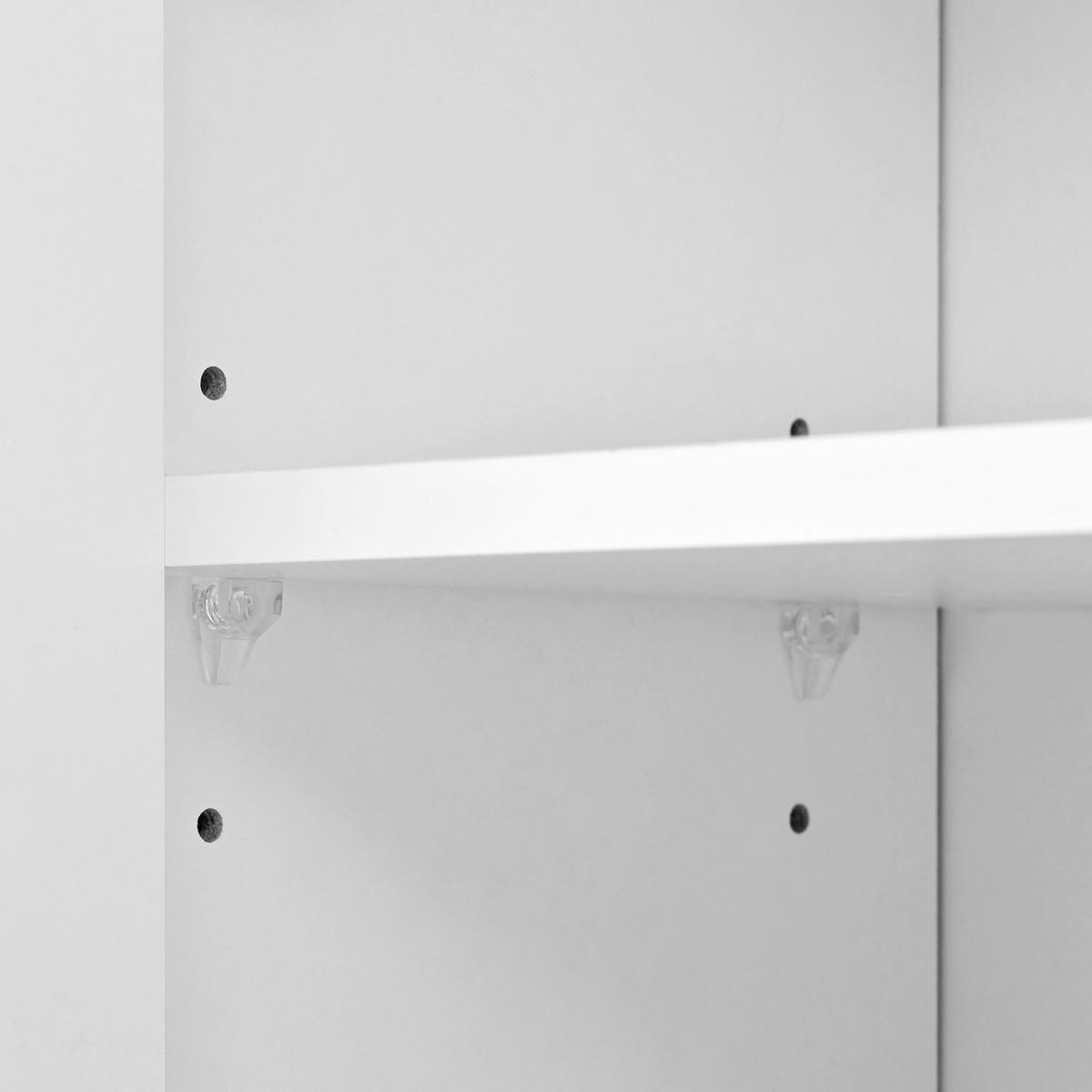 BUFFET 120x40x190 cm Weiß mit Fluted Glas & Lochplatte - Weiß, Holzwerkstoff (40/190/120cm) - Modfu