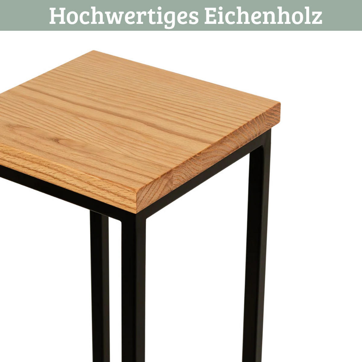 BLUMENSTÄNDER Holz LURI 3er-Set Eichenholz Metallgestell - Braun, Holz (20/90/21cm) - DELUKE