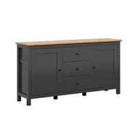 SIDEBOARD Duck Anthrazitgrau und Holz - Grau, Holzwerkstoff (186/96/44cm) - Petits-meubles