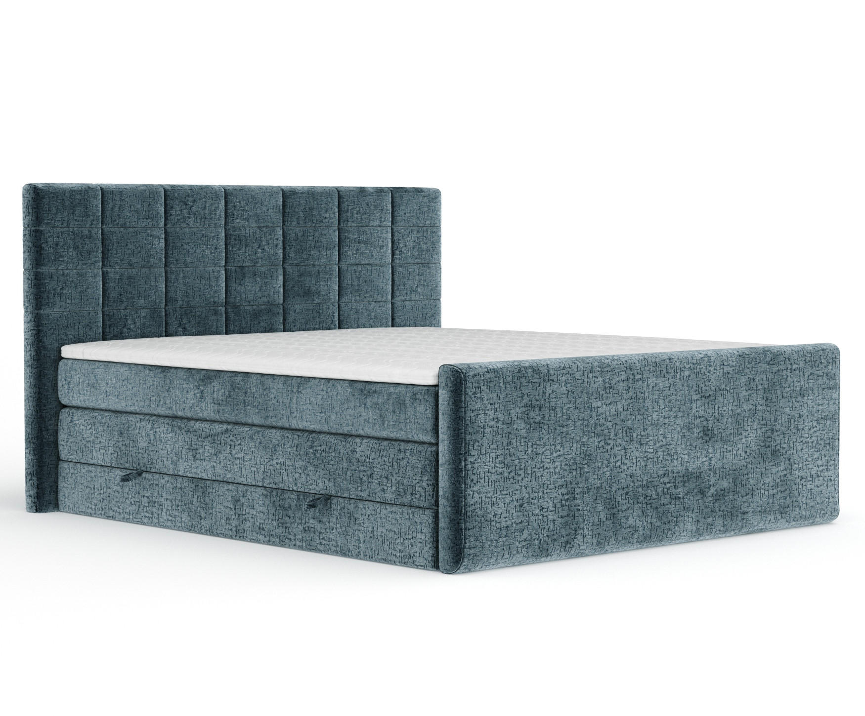 BOXSPRINGBETT Ava Blau 200/200 cm - Blau/Schwarz, Holz/Holzwerkstoff (200/200cm) - Maison de Reve