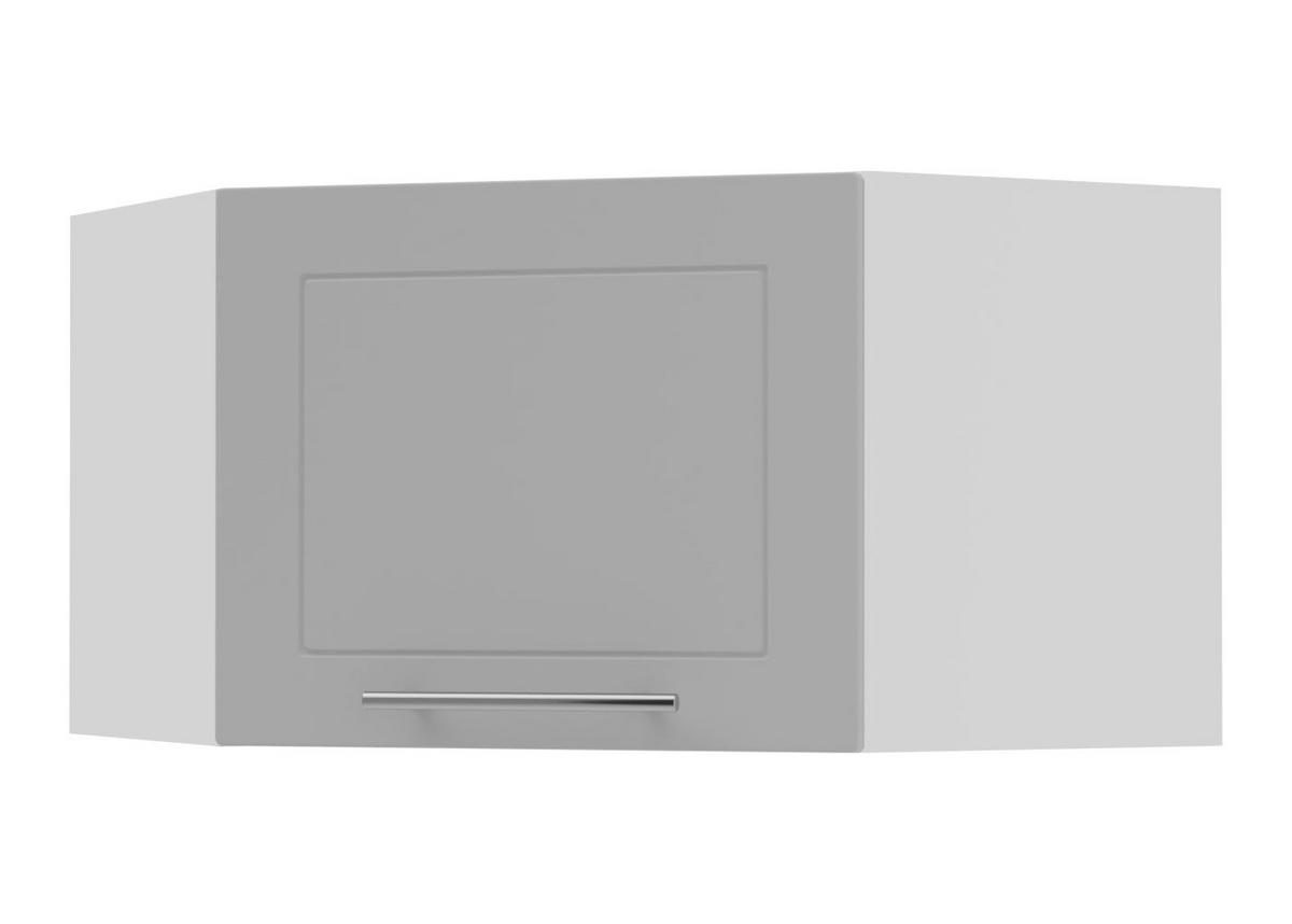 ECKHÄNGESCHRANK Kvantum W10/60/36 Dust Grey Matt / Weiß Matt 60 / 60 / 36cm - Weiß/Grau, Holz/Holzwerkstoff (60/36/60cm) - Feldmann-Wohnen