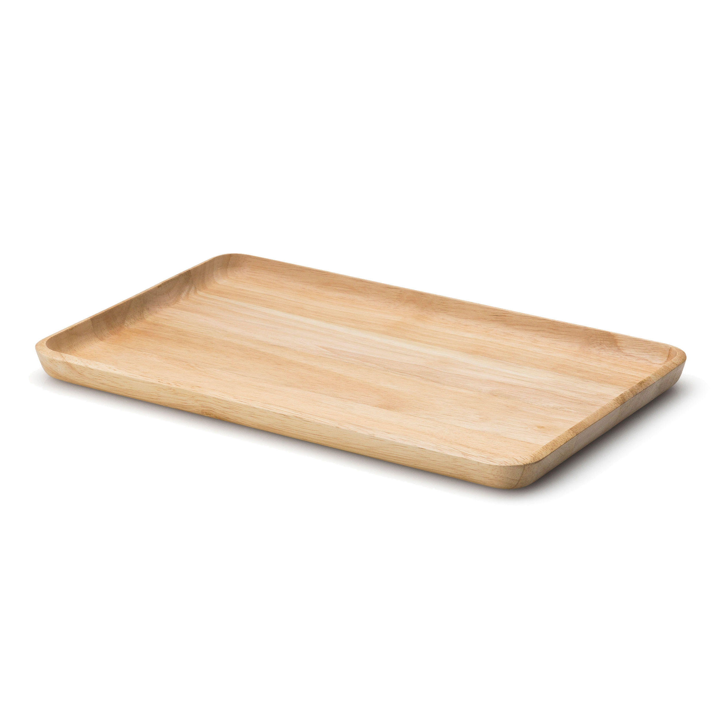 TABLETT Rechteckig, Gummibaumholz, 34 x 21 cm - Braun, Holz (21/2/34cm) - Continenta