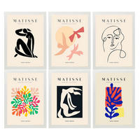 POSTER Set Mit 6 Illustrationen Von Henri Matisse Silhouetten A3 Weißer Rahmen - Weiß, Papier (29/3cm) - Nacnic
