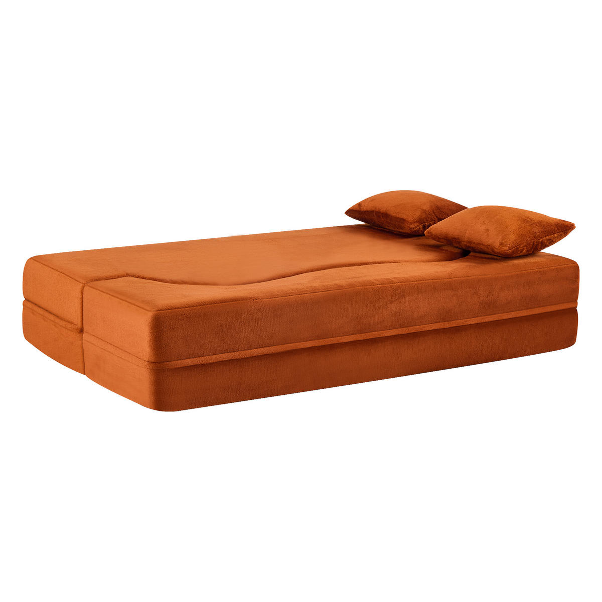 SCHLAFSOFA DE-34997 2-in-1 klappbar Orange - Orange, Textil (55/70/180cm) - ComfortXL