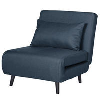 SCHLAFSESSEL - Textil / Teilmassivholz - Blau/Schwarz, Holz/Buchenholz (77/81/90cm) - home24