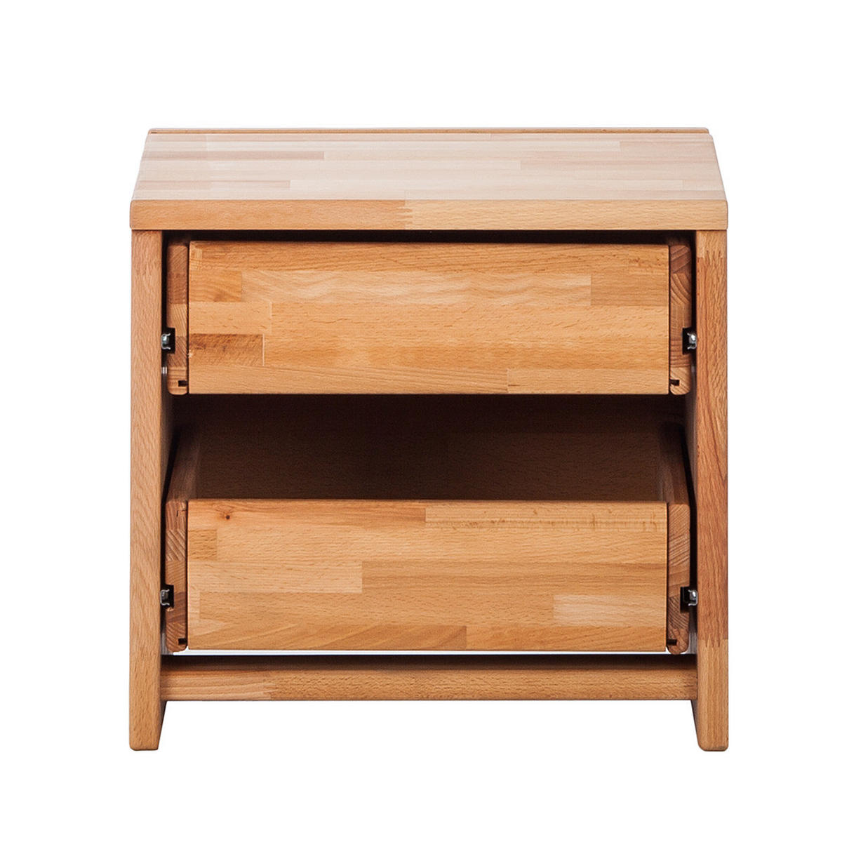 NACHTKOMMODE - Kernbuche massiv - Naturfarben, Holz (40/37/33cm) - home24