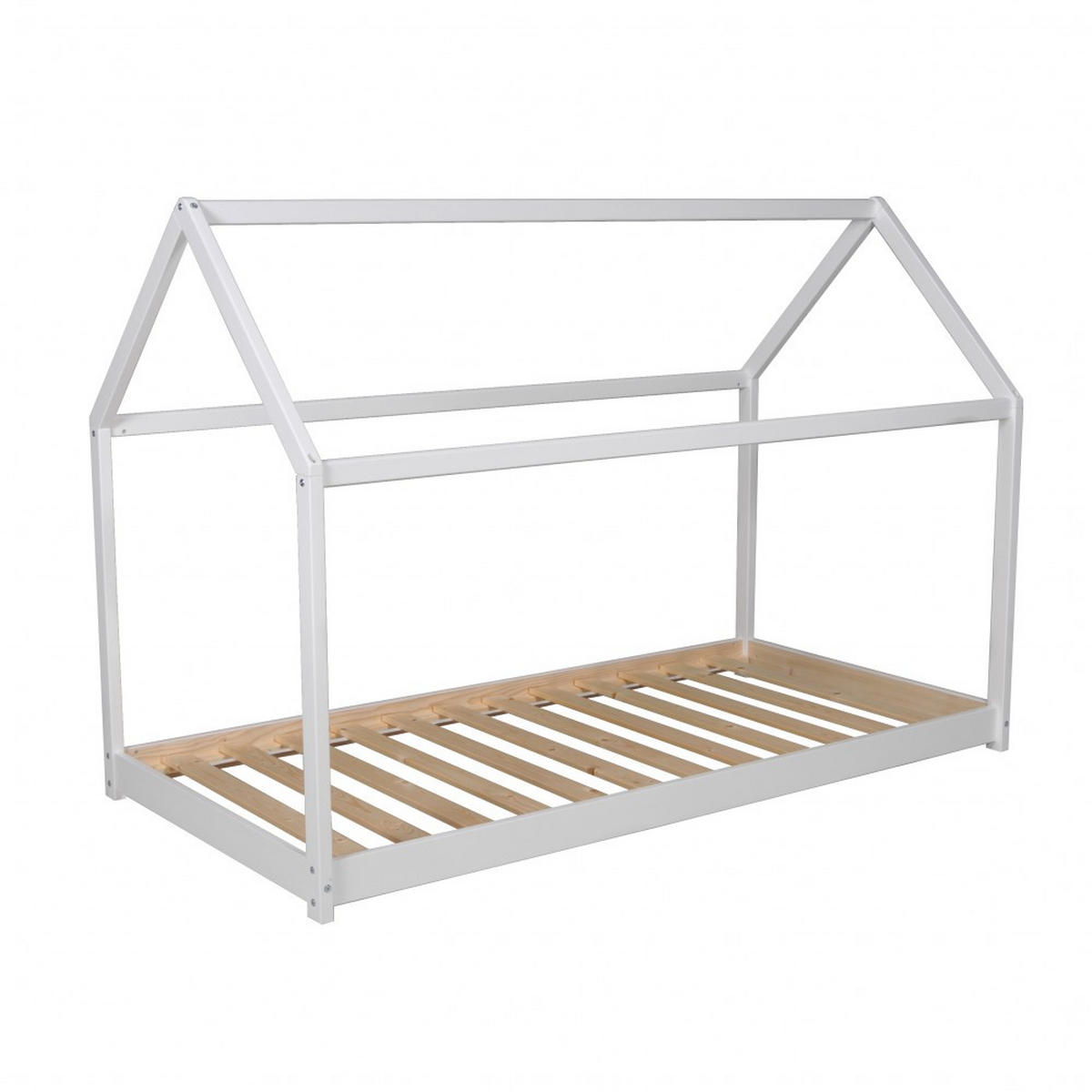 HAUSBETT PANDA mit Lattenrost / Kinderbett 90x200 cm - Weiß - Weiß, Holz (90/200cm) - Weber Industries