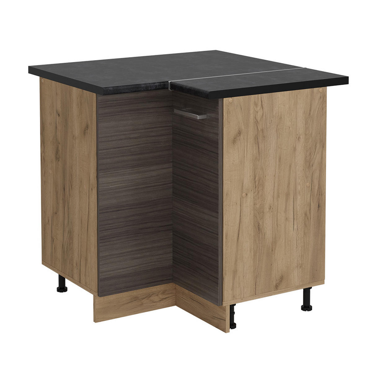 ECKUNTERSCHRANK R-Line Edelgrau 75.6 cm , AP Anthrazit - Honigeiche/Eiche Wotan, Holzwerkstoff (75.6/81.6/60cm) - Vicco