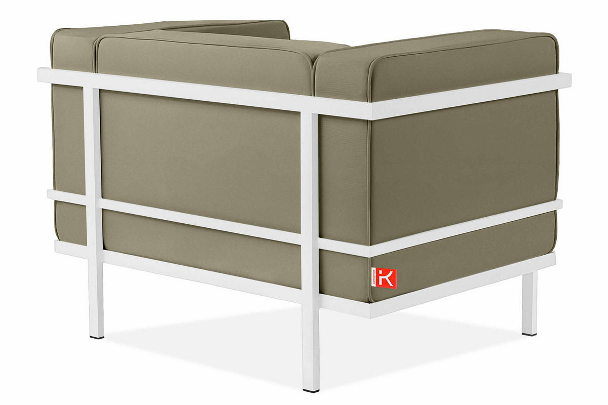 GARTENSESSEL TRIGLO Stahlgestell, Modern, Weiß/Beige - Beige/Weiß, Textil/Metall (99/70/69cm) - KONSIMO®