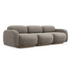 4-SITZER-SOFA Chenille Stoff Grau - Taupe/Braun, Holz/Textil (270/73/95cm) - Makamii