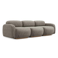 4-SITZER-SOFA Chenille Stoff Grau - Taupe/Braun, Holz/Textil (270/73/95cm) - Makamii