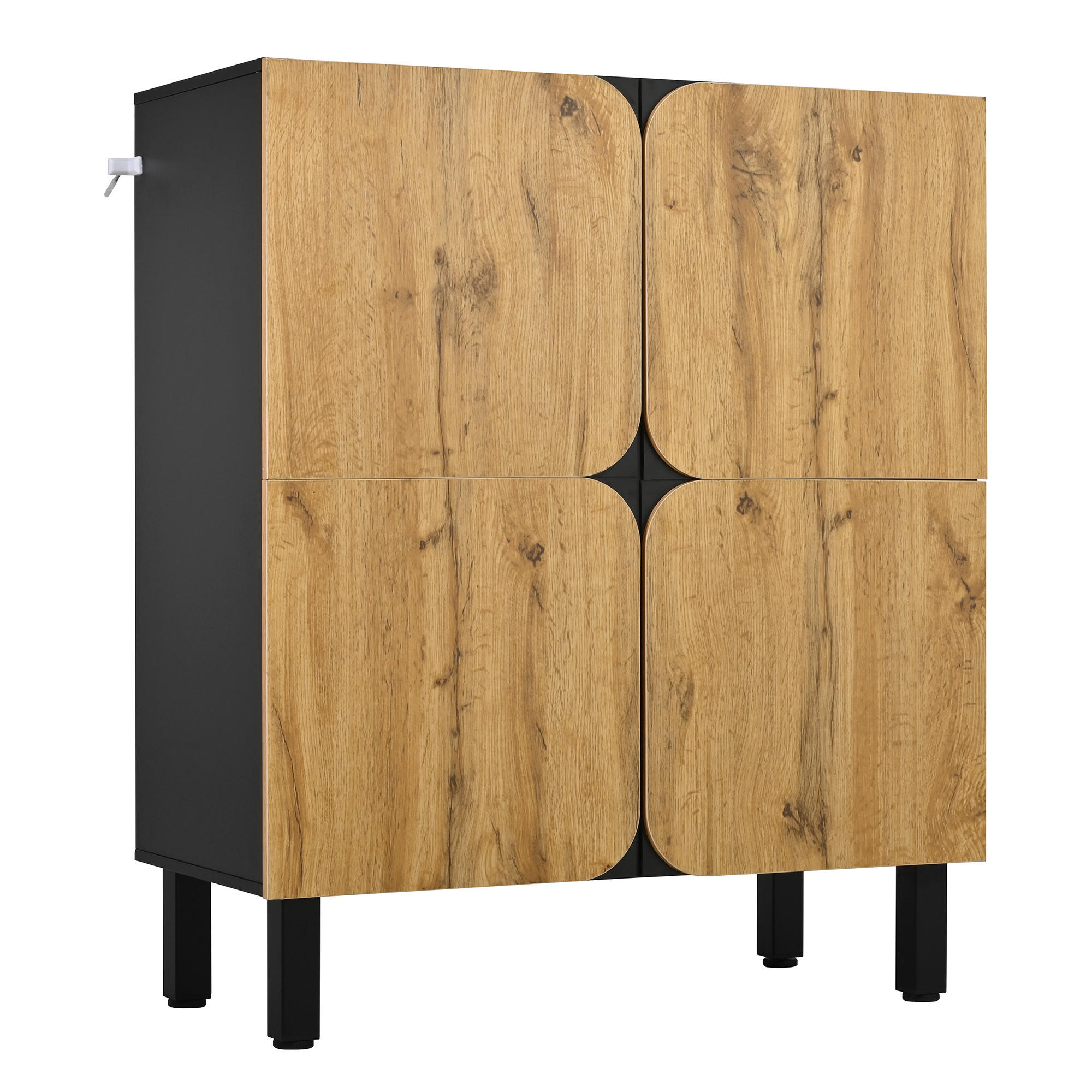 SCHUHSCHRANK aus MDF 80x38,5x95cm in Natur mit Soft-Close - Naturfarben, Holzwerkstoff (80/95/38.5cm) - Modfu