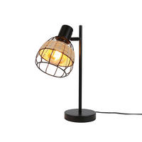 TISCHLEUCHTE Bambuskäfig 16/13.7/38 cm - Schwarz, Metall (13.7/16/38cm) - Nettlife