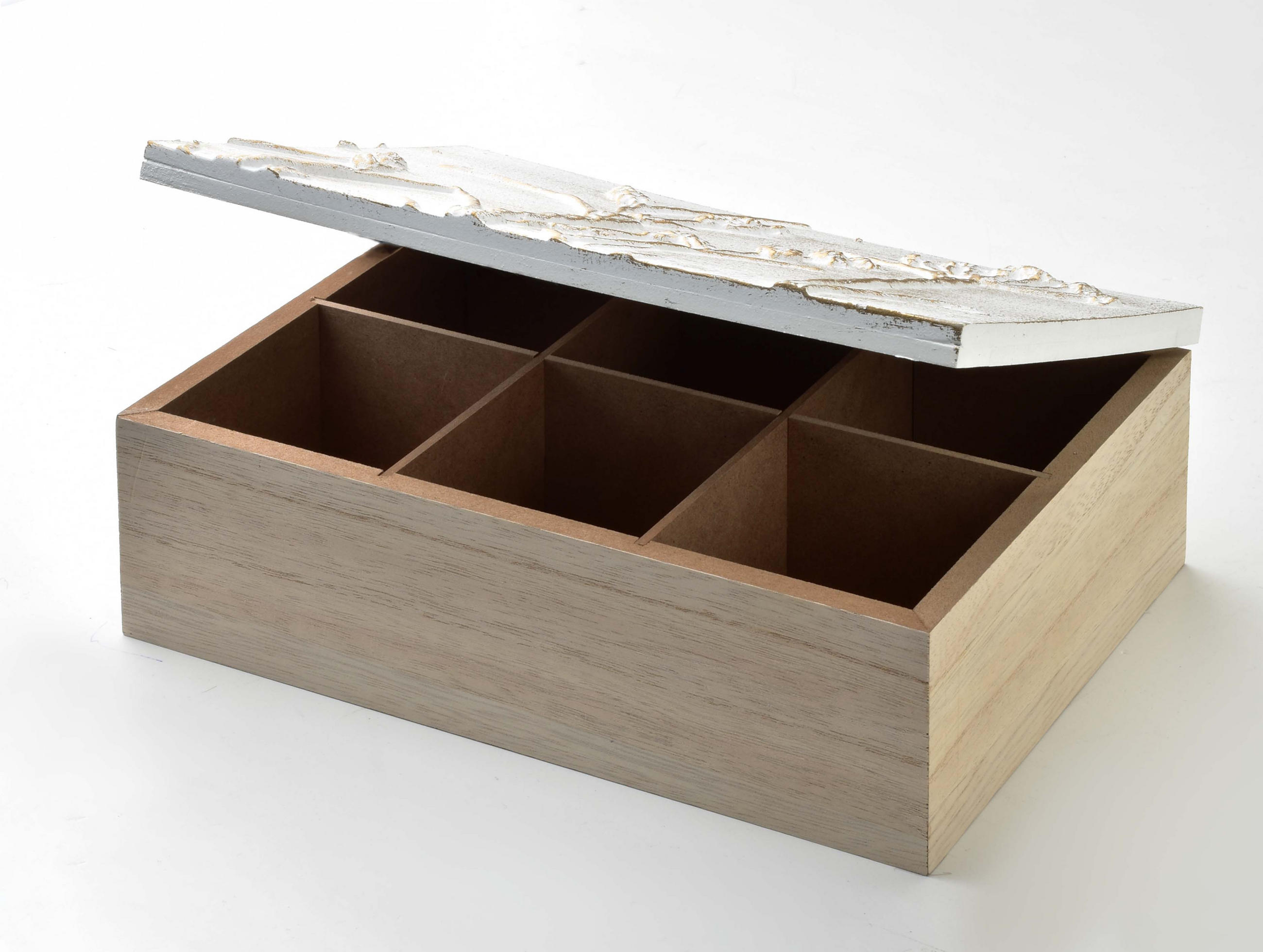 TEEBOX Sadie Beige 25/18.5/9 cm Holz - Beige, Holz (18.5/9/25cm) - Mondex