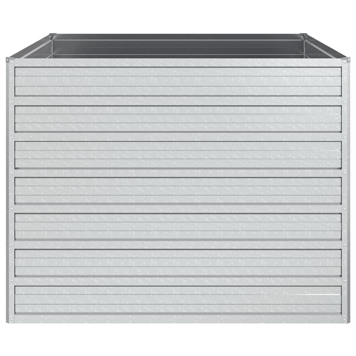 HOCHBEET 100/100/77 cm, aus Verzinkter Stahl, Silber - Silberfarben, Metall (100/77/100cm) - vidaXL