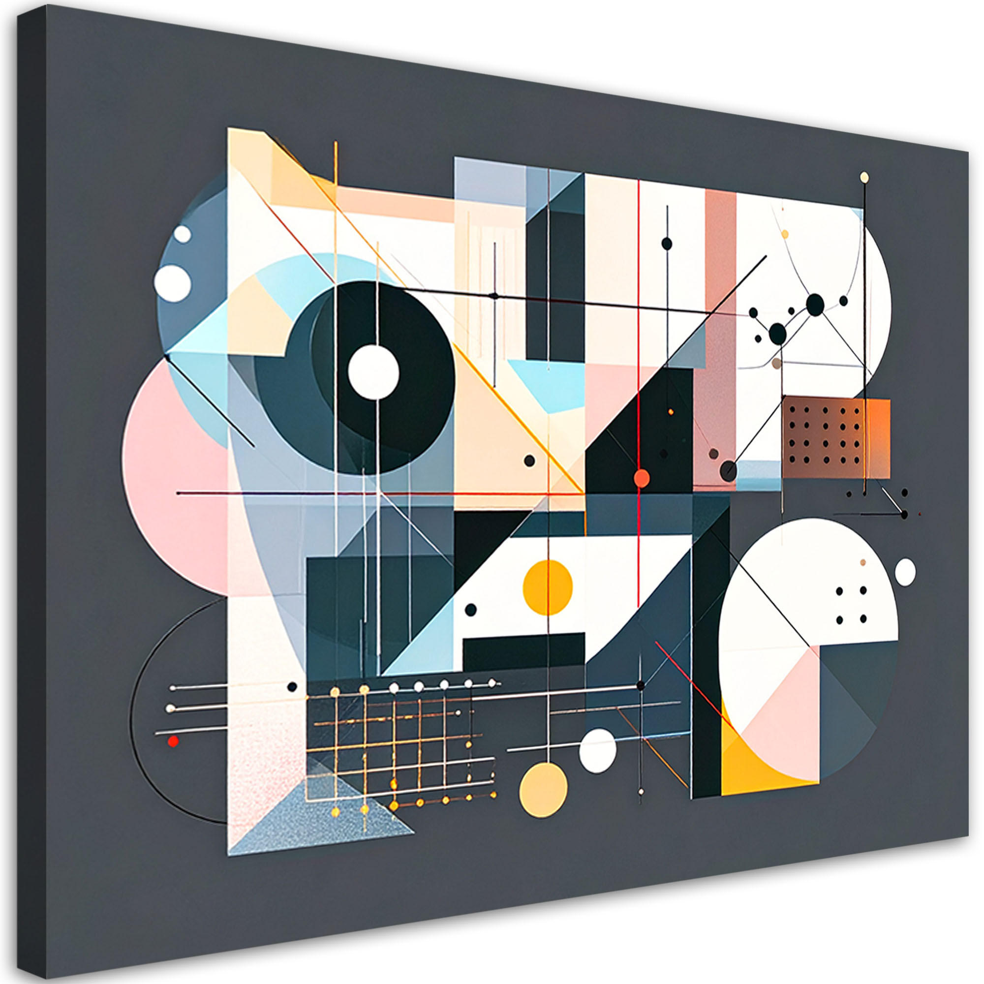 LEINWANDBILD Bauhaus-Abstraktion 100x70cm - Multicolor, Textil (100/70cm) - Feeby