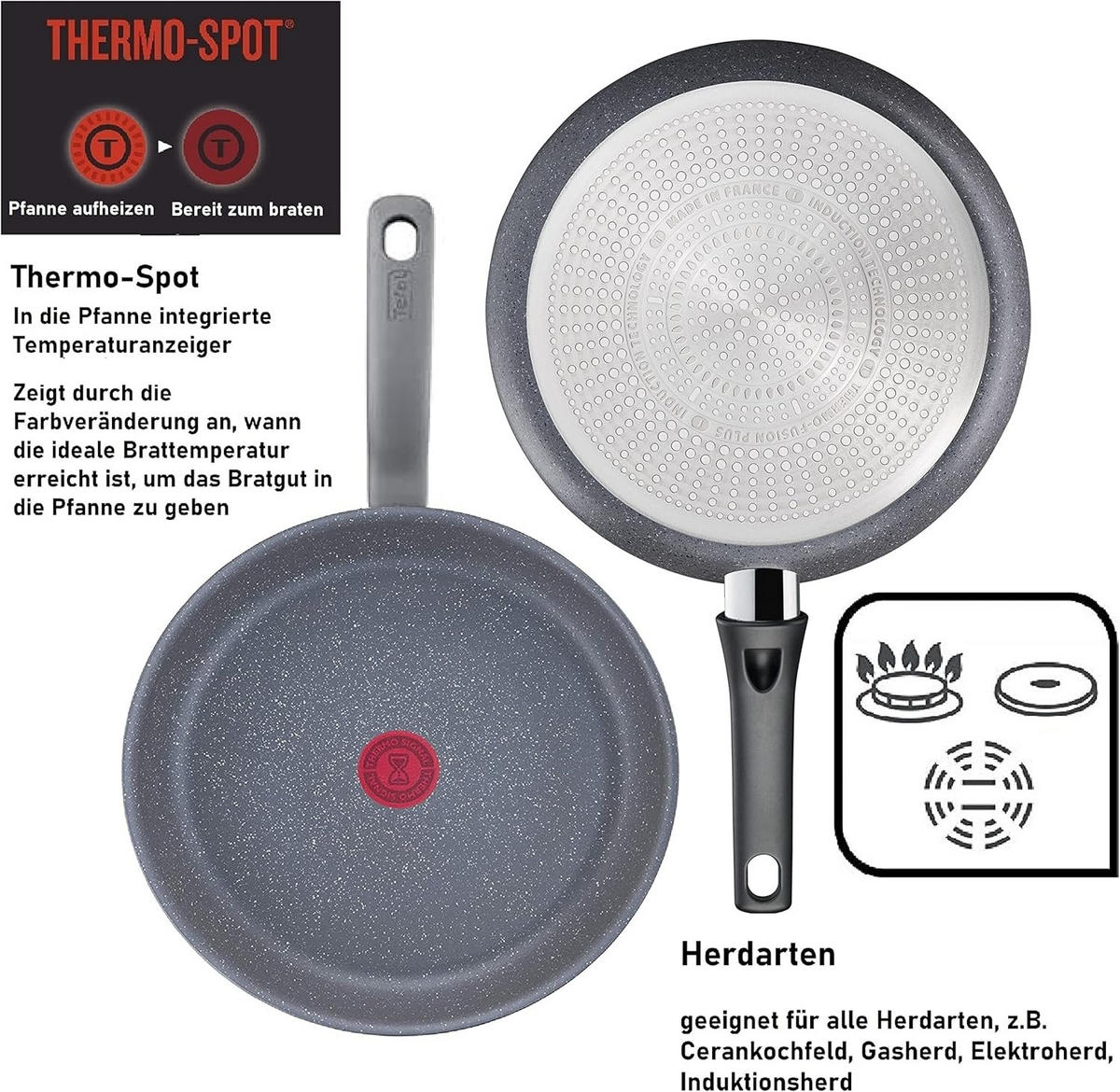PFANNENSET G15090 Healthy Chef, 2 Teilig, 24 28 cm Bratpfanne, Antihaftbeschichtung, Induktionsgeeignet, Für Alle Herdarten, Kochpfanne - Grau, Metall - Tefal