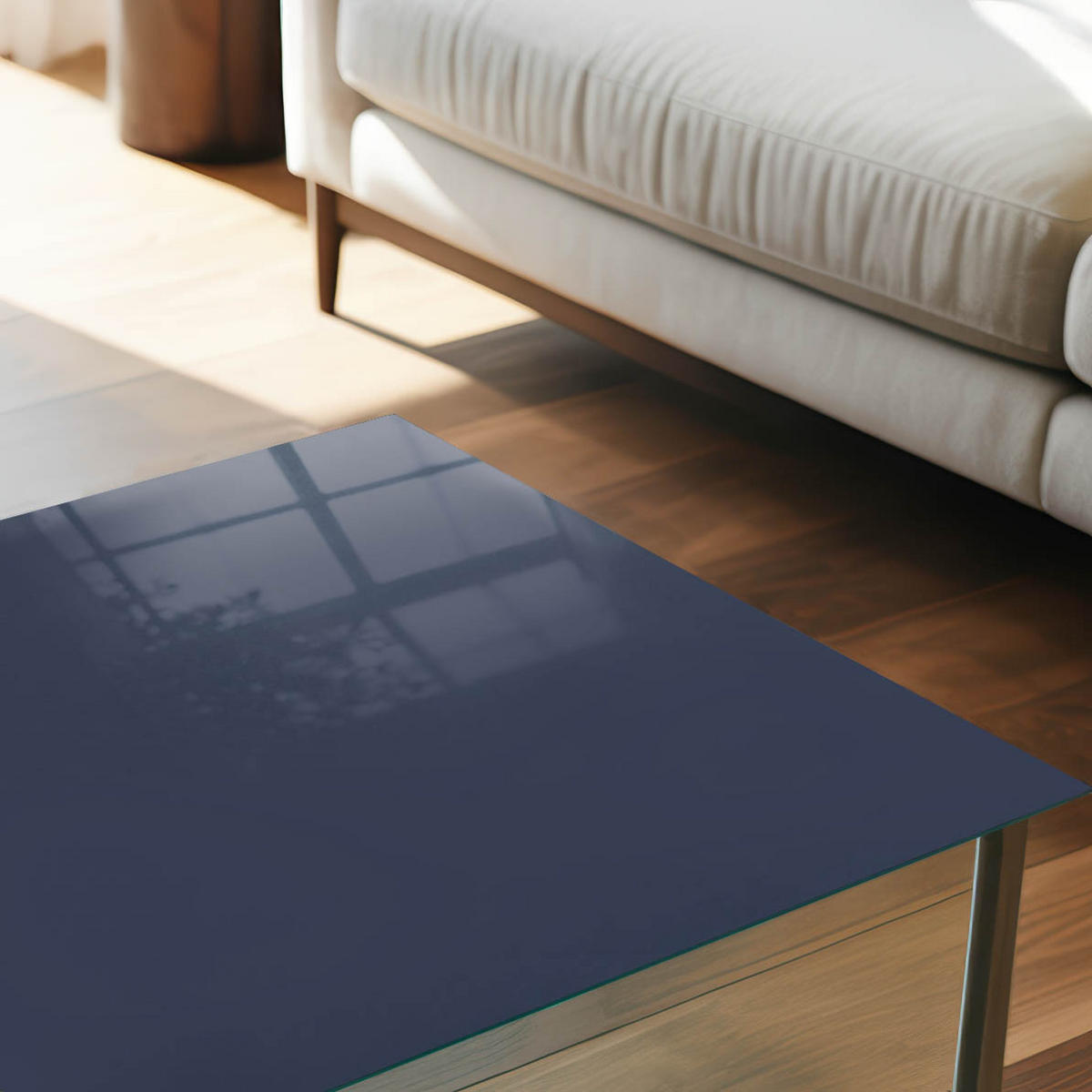 TISCHPLATTE 50x50 cm – Dunkelmarineblau - Schwarz, Glas (50/50/0.4cm) - Wallfluent