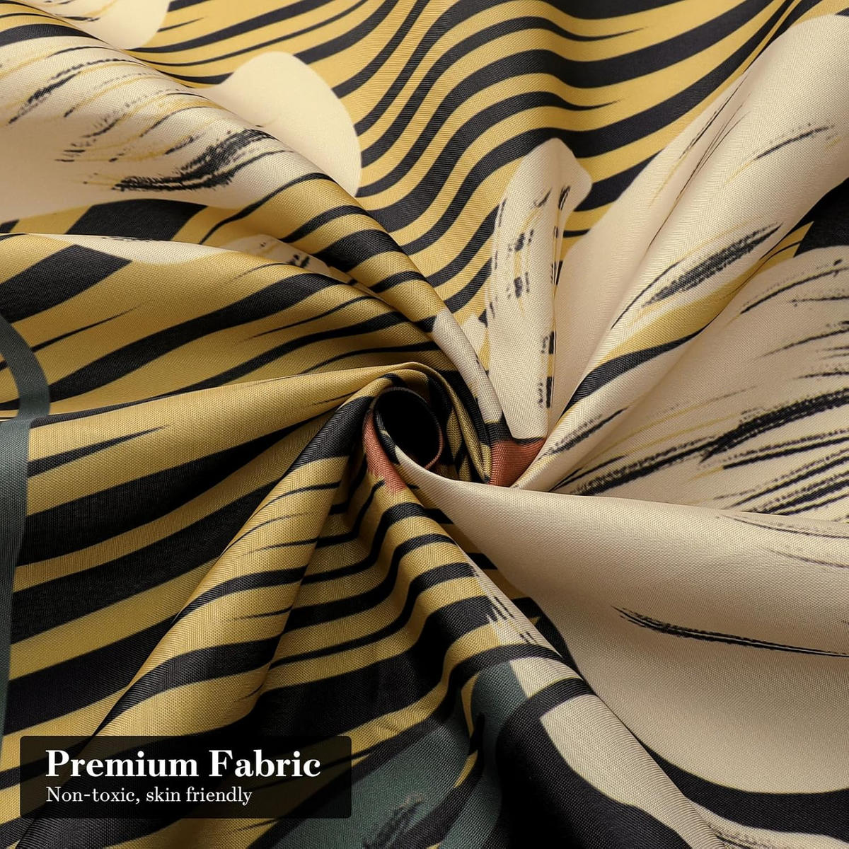 DUSCHVORHANG extrem lang floral Boho elegant für Dekoration Badezimmer - Schwarz, Textil (200/180cm) - MCBOSON