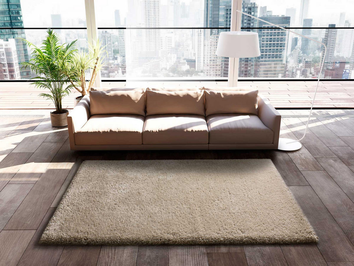HOCHFLORTEPPICH Beige Shaggy Rec Beig 140/200 cm - Beige, Naturmaterialien/Textil (140/200cm) - Atticgo