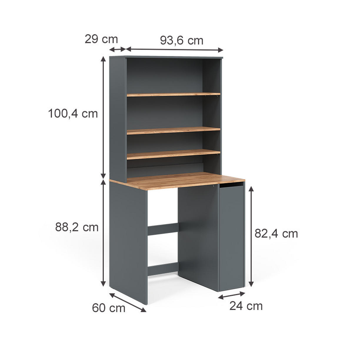 SKŘÍŇKA NA PRAČKU Viktor Antracit/zlatý dub - medově dubová/antracitová, kompozitní dřevo (93.6/88.2/60cm) - Vicco
