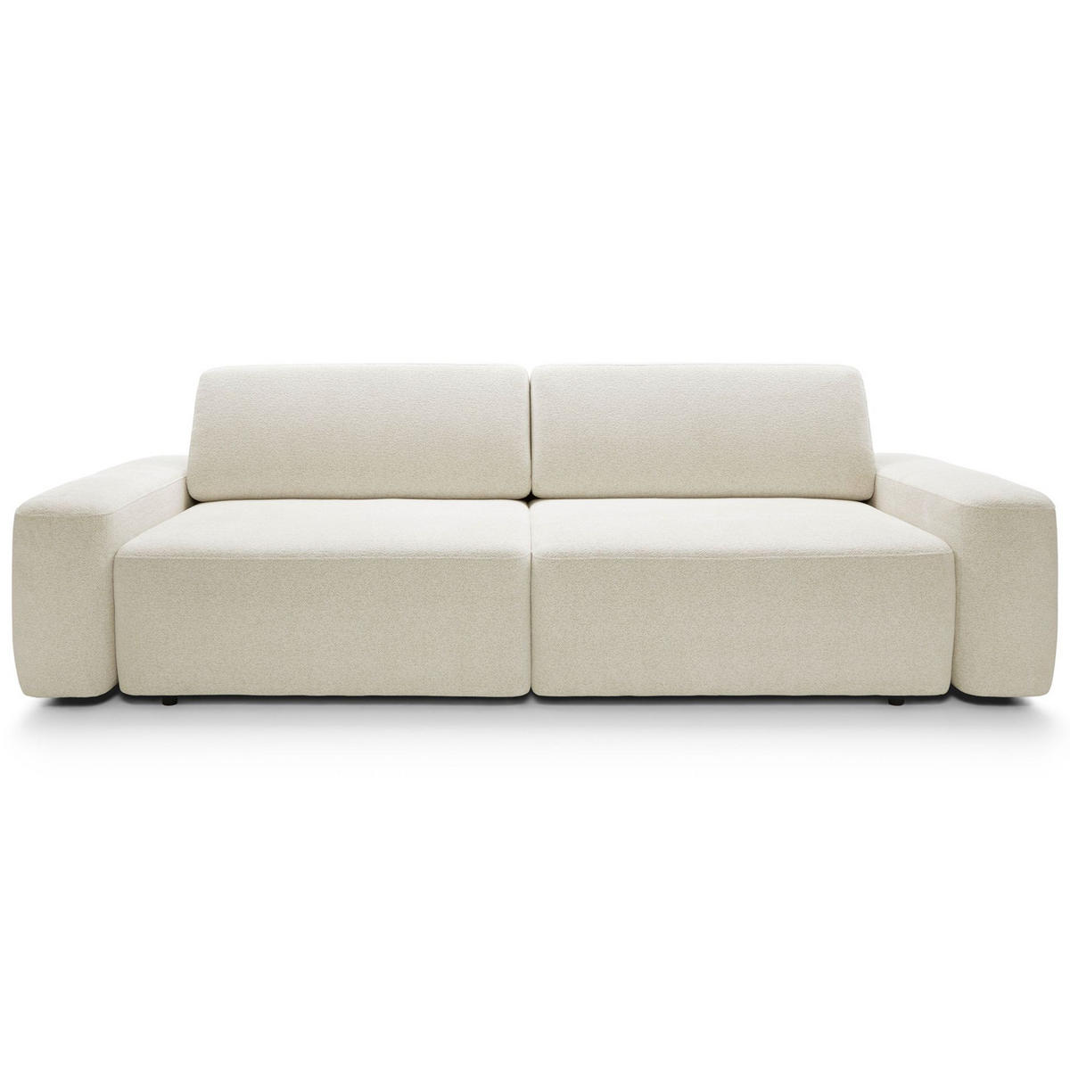 3-SITZER SOFA Baleo Creme Chenille-Bezug - Creme/Schwarz, Kunststoff/Textil (257/82/105cm) - Selsey