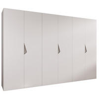DREHTÜRENSCHRANK 202/300/52 6-türig - Beige/Weiß, Holz/Metall (300/202/52cm) - Abiks Möbel
