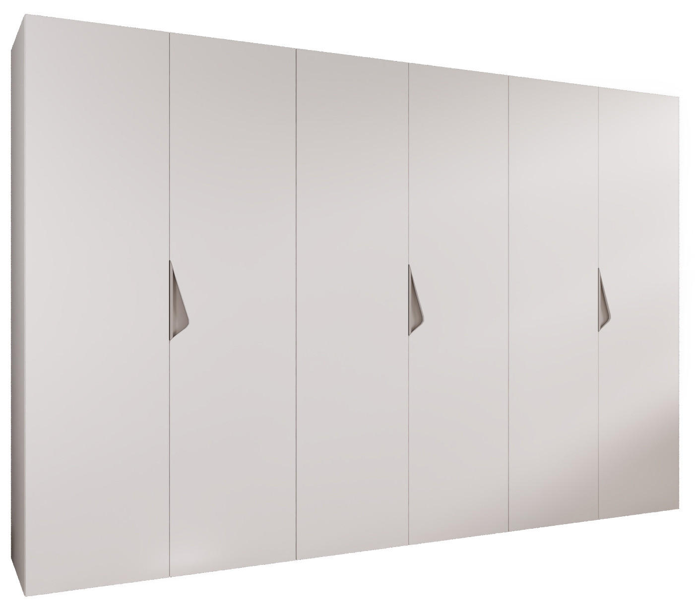 Abiks Möbel DREHTÜRENSCHRANK Weiß, Beige 300cm × 52cm × 202cm