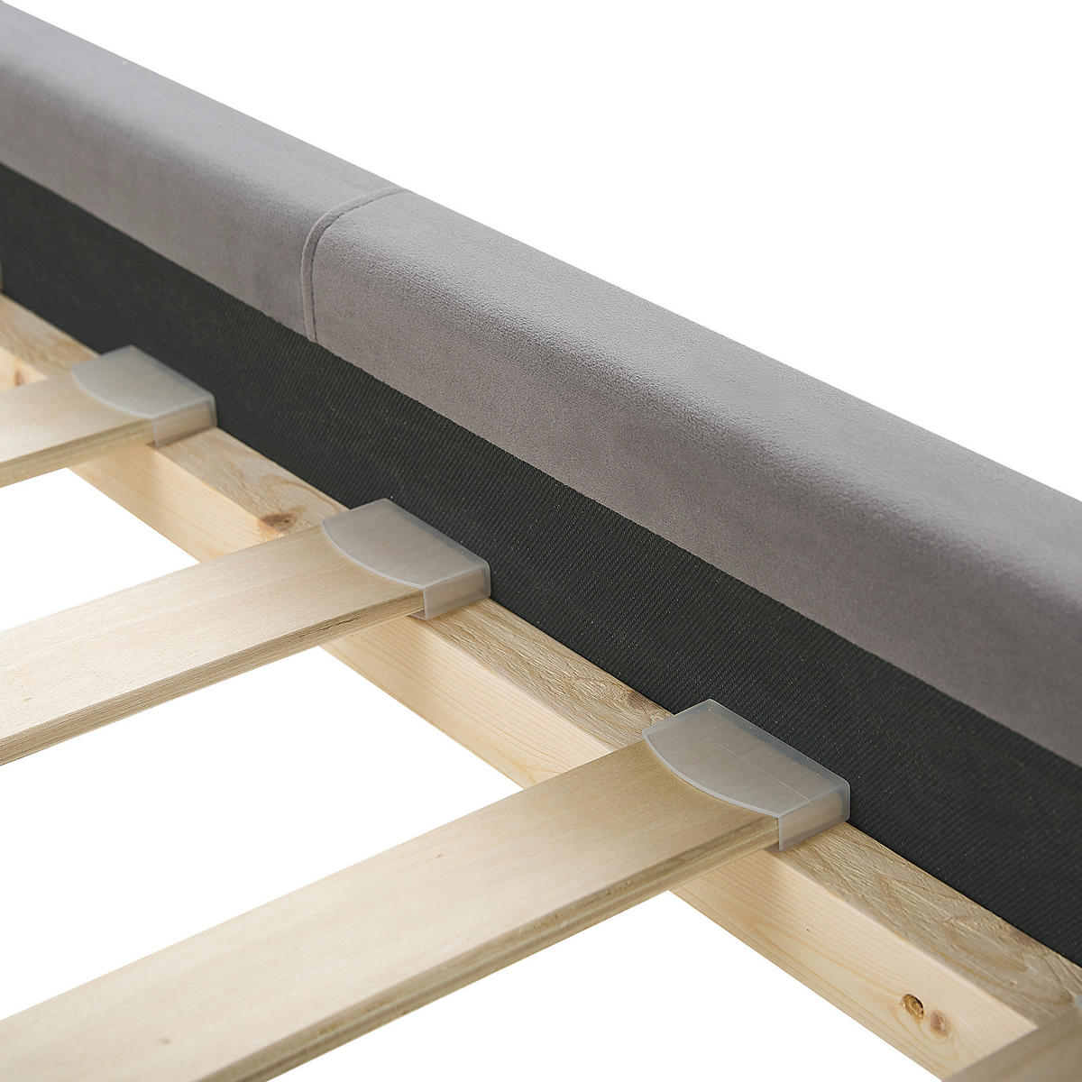 POLSTERBETT 180/200cm Grau Ambert - Grau, Textil (180/200cm) - Beliani