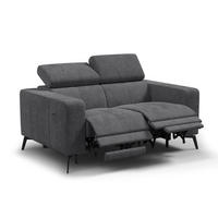RELAXSOFA MORELLO 2-Sitzer, dunkelgrau, 2 x Relax Zero Gravity - Dunkelgrau, Holz/Textil (164/82/103cm) - Courtois Laville