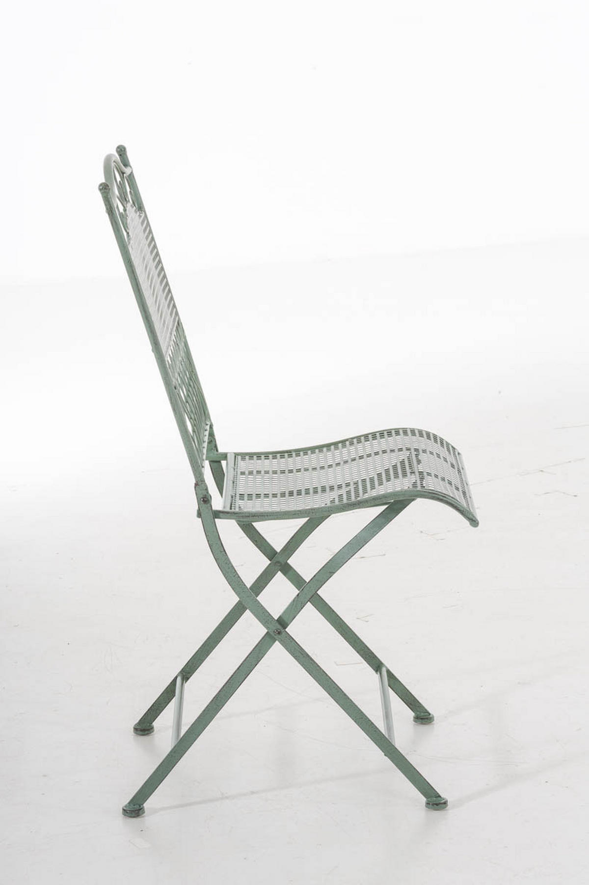 GARTENKLAPPSTUHL Metall Antik-Grün - Grün, Metall (41/91/50cm) - CLP