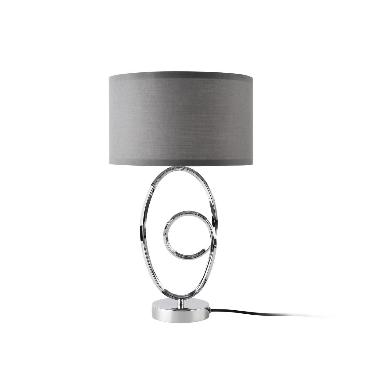 TISCHLAMPE Torquay - Chromfarben/Grau, Textil/Metall (30/30/49.5cm) - lux.pro