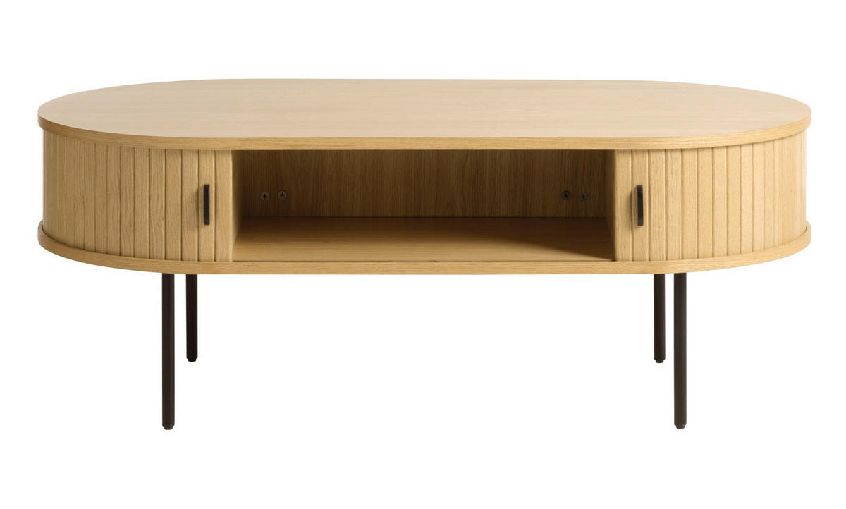 COUCHTISCH Gativel Eichefarben 120/60 cm - Eichefarben/Schwarz, Holzwerkstoff/Kunststoff (60/120/45cm) - Selsey