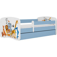 KINDERBETT Emily mit Schublade und Matratze, Blau 70x140 cm - Blau/Braun, Holzwerkstoff (140/70cm) - WFL GROUP