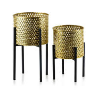 BLUMENTÖPFEN Swen Gold 20/20 cm Metall - Goldfarben, Metall (20cm) - Mondex