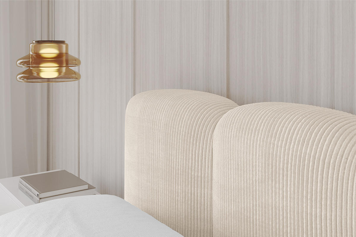 POLSTERBETT mit Bettkasten und Lattenrost, Bett mit Matratze H3/H4 - KALA-v1 160x200 Beige - Beige, Holzwerkstoff/Textil (160/200cm) - ALTDECOR