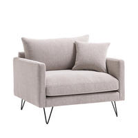 XL-SESSEL aus Stoff mit schwarzen Spikesfüßen - VILLABON - Natürlich - Naturfarben, Textil (108/86/95cm) - Drawer