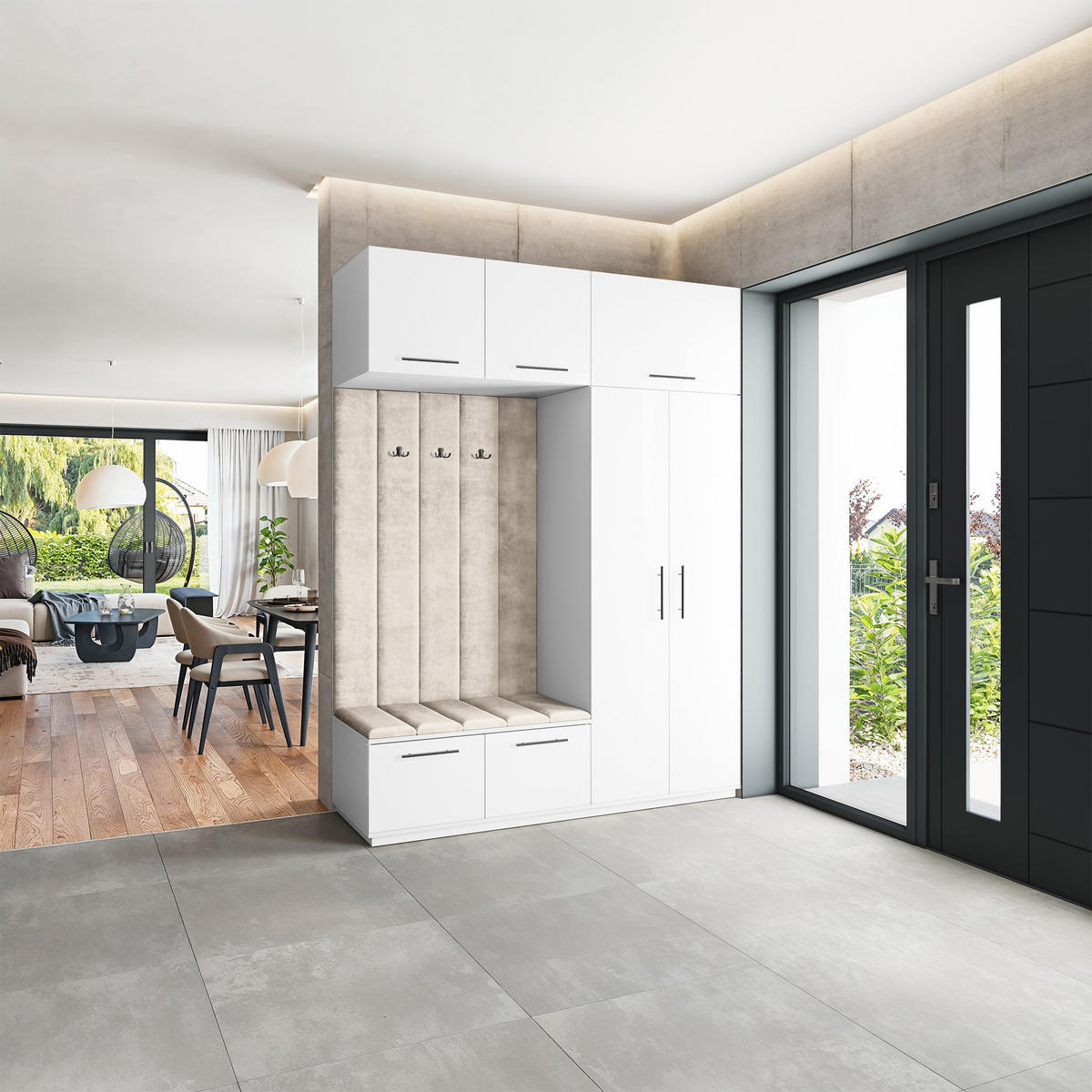 GARDEROBENSCHRANK REMA 180/240/60 cm Modern Weiß - Weiß, Holzwerkstoff (180/240/60cm) - MASSENO