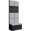 GARDEROBE Margaret I 81/203/43 gepolsterten Paneelen - Schwarz/Grau, Holzwerkstoff/Kunststoff (81/203/43cm) - Beautysofa