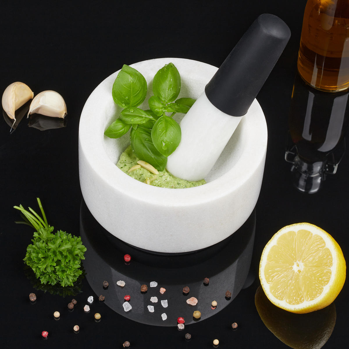 MÖRSER - Multicolor, Kunststoff/Stein (14/8/14cm) - Relaxdays