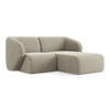 ECKSOFA Rechts Bouclé Stoff Grau - Taupe/Schwarz, Holzwerkstoff/Kunststoff (178/166cm) - Makamii