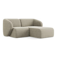 ECKSOFA Rechts Bouclé Stoff Grau - Taupe/Schwarz, Holzwerkstoff/Kunststoff (178/166cm) - Makamii
