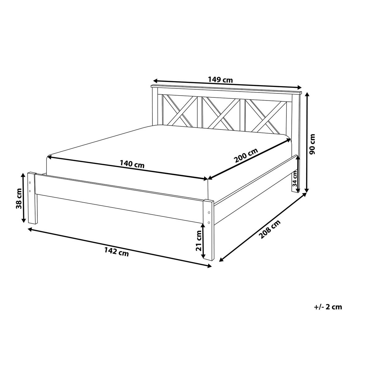BETT mit Lattenrost 140x200 cm Weiß Tannay - Weiß, Holz (140/200cm) - Beliani