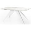 ESSTISCH Vance Weiß rechteckig ausziehbar, Marmor Weiß 140-240/80/76 cm - Ecru/Weiß, Holzwerkstoff/Metall (140/80/76cm) - WFL GROUP