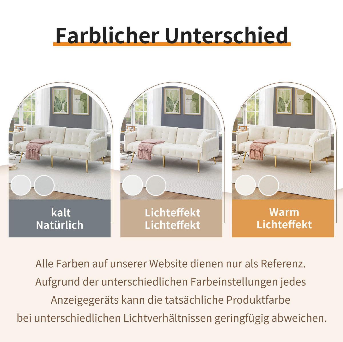 SOFABETT Samt mit verstellbarer Rückenlehne und Armlehnen Antikweiß 178/82/70 cm - Weiß, Textil (82/70/178cm) - Redom