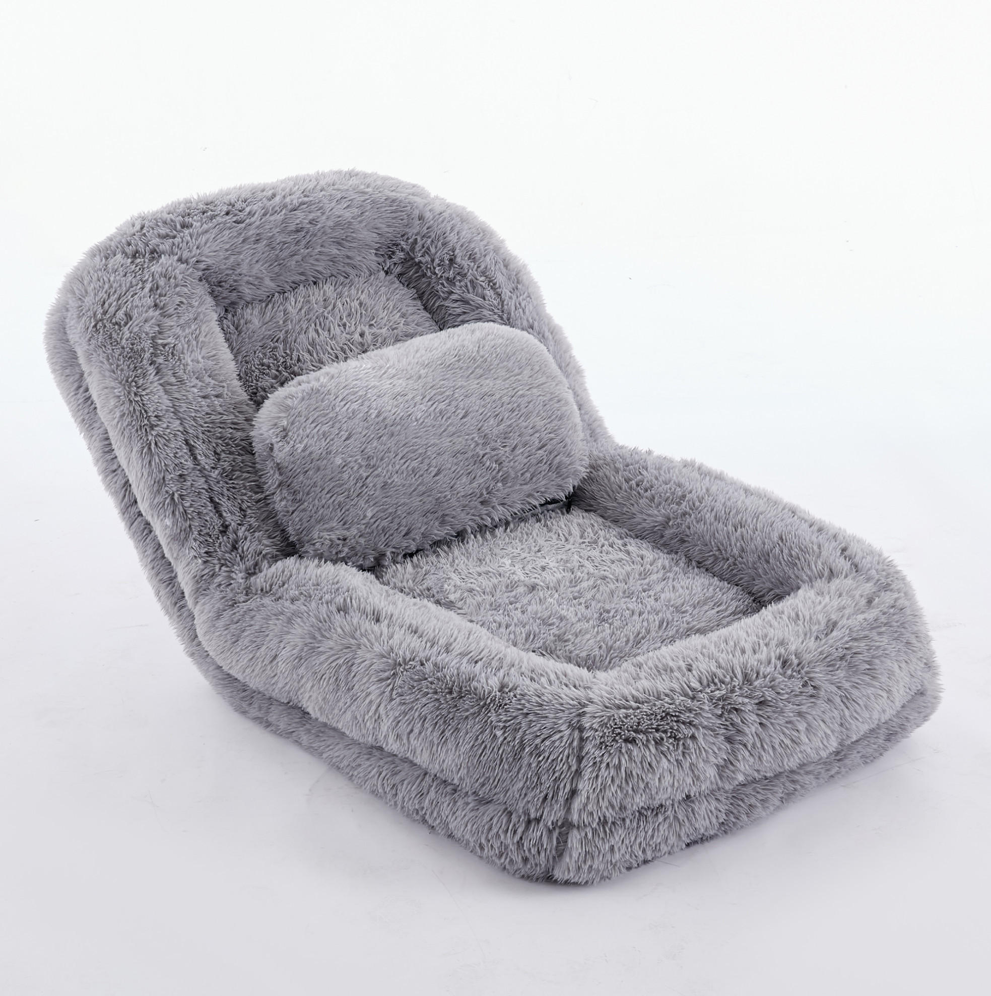 BODENSOFA 5-fach verstellbar 102 x 89 x 88 cm Hellgrau - Hellgrau, Kunststoff (89/88/102cm) - Beauniv