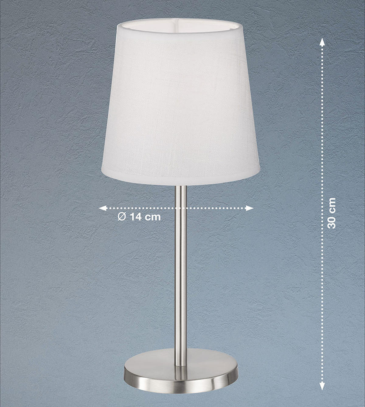 TISCHLEUCHTE Metall weiß matt - Weiß, Metall (14/14/30cm)